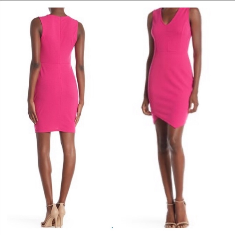 Pink v neck dress